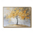 cheap Floral/Botanical Paintings-Large 100% hand painted Golden Tree Oil Painting on Canvas gold Flower Tree Oil Painting Large Abstract Textured Gold Yellow Life Tree Wall Art Custom Modern Trendy Living Room Decor