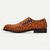 cheap Elemental Dress Shoes-Men&#039;s Geometric Pattern Leather Dress Shoes – Premium Cowhide with Horsehair Lace-Up Oxfords for Formal Occasions