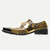 cheap Premium Leather Loafers-Men&#039;s Snake Print Leather Slip-On Dress Shoes with Gold Tip Gold Metal Embellishment–Premium Cowhide, Formal Party Footwear