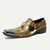 cheap Premium Leather Loafers-Men&#039;s Snake Print Leather Slip-On Dress Shoes with Gold Tip Gold Metal Embellishment–Premium Cowhide, Formal Party Footwear