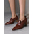 cheap Women&#039;s Slip-Ons &amp; Loafers-Women&#039;s Burgundy Slip-On Pointed Toe Mid-Heel Shoes – Elegant Faux Leather Office Pumps with Block Heel for Formal and Casual Wear
