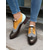 cheap Women&#039;s Oxfords-Women&#039;s Multicolor Brogue Oxford Shoes with Chevron Pattern and Contrasting Faux Leather Panels – Vintage-Inspired Lace-Up Flats