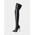 cheap Women&#039;s Boots-Women&#039;s Black Faux Leather Thigh-High Stiletto Boots – Sleek and Sexy Over-the-Knee Design for Clubwear and Evening Glam