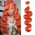 cheap 1 Bundle Human Hair Weaves-Brazilian Hair Human Hair Ginger Body Wave 1 Bundle Human Hair Orange Color 12-28 InchesFor Black Women