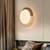 cheap Indoor Wall Lights-Wabi-sabi Yellow Limestone Wall lamp Milky White Glass Lampshade Natural Stone Wall lamp Indoor Retro Circular Marble Wall Lamp 110-240V 20W