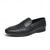 preiswerte Halbformell-braune Pennyloafer aus Kunstleder für Herren mit gewebtem Obermaterial und Gummisohle – bequem und stilvoll für Business-Casual- oder Smart-Casual-Outfits