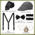 cheap Outfits-Retro Vintage Roaring 20s 1920s Outfits Waistcoat Accessories Set Gentleman Gangster Men&#039;s Carnival Costume 8 PCS Christmas Halloween Carnival Masquerade Cocktail Party Theme Party Adults&#039; Cravat