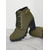cheap Ankle Boots-Women&#039;s Green Lace-Up Ankle Boots with Buckle Detail – Chunky Heel Combat Style for Casual and Outdoor Wear