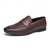 preiswerte Halbformell-braune Pennyloafer aus Kunstleder für Herren mit gewebtem Obermaterial und Gummisohle – bequem und stilvoll für Business-Casual- oder Smart-Casual-Outfits