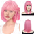 cheap Synthetic Trendy Wigs-Cosplay  Wig with Bangs Trendy Short Straight Hair Costume Wig for Women Halloween Carnival Party Wig Heat Resistant Synthetic Fiber St.Patrick&#039;s Day Wigs