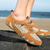 cheap Men&#039;s Sneakers-Men&#039;s Tan Suede Athletic Shoes with Breathable Mesh Panels – Lightweight Casual Outdoor Footwear for Comfort and Style