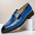 cheap Semi-Formal-Men&#039;s Blue and Red Crocodile-Embossed Faux Leather Loafers – Sleek Slip-On Design with Metal Accent for Christmas, Formal and Business Wear
