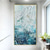 cheap Floral/Botanical Paintings-3D Blue Abstract Painting handmade canvas wall art  canvas painting abstract Narrow wall decoration oversize Large Abstract Blue oil painting Wall Decoration