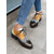 cheap Women&#039;s Oxfords-Women&#039;s Multicolor Brogue Oxford Shoes with Chevron Pattern and Contrasting Faux Leather Panels – Vintage-Inspired Lace-Up Flats
