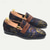 cheap Premium Leather Loafers-Floral Embroidered Men&#039;s Dress Loafers - Exotic Printed Leather Shoes with Contrasting Strap