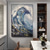 cheap Landscape Paintings-Handmade Oil Painting Canvas Wall Art Decoration Abstract Sea Wave Landscape for Home Decor Rolled Frameless Unstretched Painting