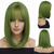 cheap Synthetic Trendy Wigs-Cosplay  Wig with Bangs Trendy Short Straight Hair Costume Wig for Women Halloween Carnival Party Wig Heat Resistant Synthetic Fiber St.Patrick&#039;s Day Wigs