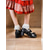 cheap 1950s-Women&#039;s Black Lolita Mary Jane Shoes with Bows and Ankle Straps | Elegant Low Heel Dress Shoes for Parties, Cosplay, and Special Occasions