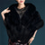 cheap Faux Fur Wraps-Winter Faux Fur Long Shawl Cloak Stretchy Satin Glove Opera Bridal Dance Gloves for Women Wedding Dress Party Coat