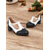 cheap 1950s-Women&#039;s Black and White Vintage Mary Jane Heels – Retro Style Block Heel Dress Shoes for Special Occasions