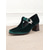 ieftine Semi-formal-pantofi de damă din catifea verde Mary Jane cu toc bloc cu cataramă fluture – încălțăminte elegantă de inspirație vintage pentru ocazii speciale