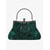 cheap Clutches &amp; Evening Bags-Women&#039;s Vintage Green Velvet Handbag with Beaded Floral Embroidery and Metal Frame – Elegant Evening Bag