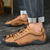 preiswerte Sneaker für Herren-braune Freizeit-Sneaker aus Kunstleder für Herren mit verstellbaren elastischen Schnürsenkeln – strapazierfähige, rutschfeste Sohle, bequeme Passform für den Alltag