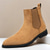 cheap Men&#039;s Boots-Men&#039;s Classic Tan Suede Chelsea Boots with Elastic Panels - Comfortable Slip-On Ankle Boots for Casual and Formal Occasions