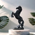 cheap Statues-Elegant Resin Horse Statues, A Set of Three Majestic Horses in Black, White, and Golden, Perfect for Home Decor, Suitable for Entryways, Bar Carts, Living Rooms, and Offices