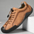 preiswerte Sneaker für Herren-braune Freizeit-Sneaker aus Kunstleder für Herren mit verstellbaren elastischen Schnürsenkeln – strapazierfähige, rutschfeste Sohle, bequeme Passform für den Alltag