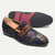 cheap Premium Leather Loafers-Floral Embroidered Men&#039;s Dress Loafers - Exotic Printed Leather Shoes with Contrasting Strap
