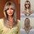 cheap Synthetic Trendy Wigs-Wigs for Women Long Straight Layered Hair Wig with Bangs Heat Resistant Synthetic Cosplay Party Wig