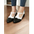 cheap 1950s-Women&#039;s Black and White Vintage Mary Jane Heels – Retro Style Block Heel Dress Shoes for Special Occasions