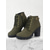 cheap Ankle Boots-Women&#039;s Green Lace-Up Ankle Boots with Buckle Detail – Chunky Heel Combat Style for Casual and Outdoor Wear
