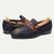 cheap Premium Leather Loafers-Floral Embroidered Men&#039;s Dress Loafers - Exotic Printed Leather Shoes with Contrasting Strap