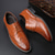 cheap Brogue Shoes-Men's Classic Brown Brogue Oxford Dress Shoes – Faux Leather Lace-Up Formal Footwear for Office &amp; Events