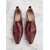cheap Women&#039;s Slip-Ons &amp; Loafers-Women&#039;s Burgundy Slip-On Pointed Toe Mid-Heel Shoes – Elegant Faux Leather Office Pumps with Block Heel for Formal and Casual Wear