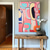 cheap Landscape Paintings-Large hand painted colorful Abstract Painting handmade wall art  Colorful oil painting Wall Art Large Modern Decor Abstract Art Multicolour Painting Vibrant pablo picasso style oil painting Artwork