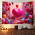 preiswerte Hochzeit-Hochzeitsdekorationen Hintergrund Fotowandbehang große Wandteppich Kunst Wanddekoration Decke Vorhang Heim Schlafzimmer Wohnzimmer Dekoration Liebesballons