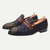 cheap Premium Leather Loafers-Floral Embroidered Men&#039;s Dress Loafers - Exotic Printed Leather Shoes with Contrasting Strap