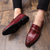 cheap Semi-Formal-Men&#039;s Blue and Red Crocodile-Embossed Faux Leather Loafers – Sleek Slip-On Design with Metal Accent for Christmas, Formal and Business Wear