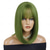 cheap Synthetic Trendy Wigs-Cosplay  Wig with Bangs Trendy Short Straight Hair Costume Wig for Women Halloween Carnival Party Wig Heat Resistant Synthetic Fiber St.Patrick&#039;s Day Wigs