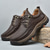 cheap Semi-Formal-Men&#039;s Brown Faux Leather Hiking Shoes with Lace-Up Closure - Comfortable and Durable Perfect for Outdoor Adventures