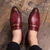 cheap Semi-Formal-Men&#039;s Blue and Red Crocodile-Embossed Faux Leather Loafers – Sleek Slip-On Design with Metal Accent for Christmas, Formal and Business Wear
