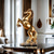 cheap Statues-Elegant Resin Horse Statues, A Set of Three Majestic Horses in Black, White, and Golden, Perfect for Home Decor, Suitable for Entryways, Bar Carts, Living Rooms, and Offices