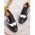 economico Scarpe oxford da donna-scarpe oxford brogue nere e bianche da donna - scarpe eleganti vintage in similpelle bicolore con punta a coda di rondine per occasioni formali