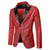 baratos Blazers Clássicos Masculinos-Homens Blazer O negócio Coquetel Festa de Casamento Moda Casual Primavera &amp; Outono Poliéster Tecido Botões Bolsos Confortável Não Trespassado Jaqueta esporte Prata Preto Branco Vermelho