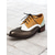 cheap Women&#039;s Oxfords-Women&#039;s Multicolor Brogue Oxford Shoes with Chevron Pattern and Contrasting Faux Leather Panels – Vintage-Inspired Lace-Up Flats