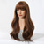 cheap Synthetic Trendy Wigs-Synthetic Wig Uniforms Career Costumes Princess Body Wave Layered Haircut Neat Bang Machine Made Wig 24 inch Dark Brown Synthetic Hair Women&#039;s Cosplay Party Fashion Dark Brown