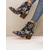 tanie Buty do kostki-damskie botki ze sznurowadłami i haftem kwiatowym - żywy różowy satynowy obcas na grubym obcasie, idealne na co dzień, na imprezę lub do stylizacji boho-chic